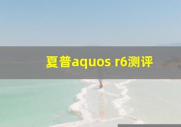 夏普aquos r6测评